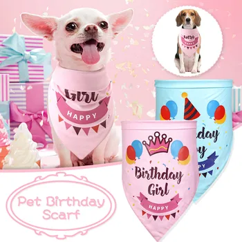 

Dog Birthday Bandana Pet Accessories Dogs Bandanas Bib Collar Pet Birthday Saliva Towel For Dogs Puppy Chihuahua Bandage#y30