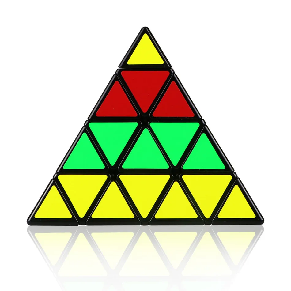 Mofangge, 4x4x4, пирамида, кубик, черный/без наклеек, Магический кубик, килопирамид, кубик, 4х4, головоломка, пирамида, кубик, специальные игрушки для