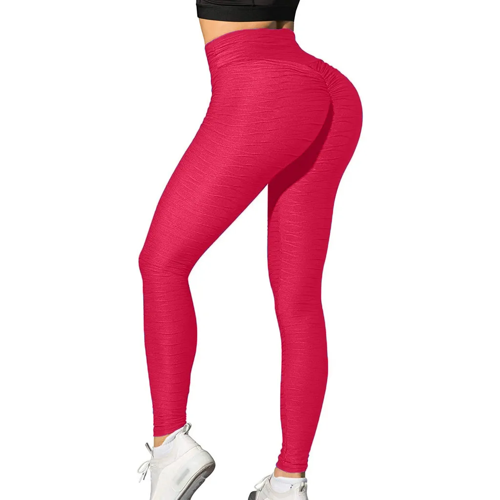 Hot Pink Женские штаны с завышенной талией, модные леггинсы для фитнеса, штаны для похудения, леггинсы для фитнеса - Цвет: Hot Pink