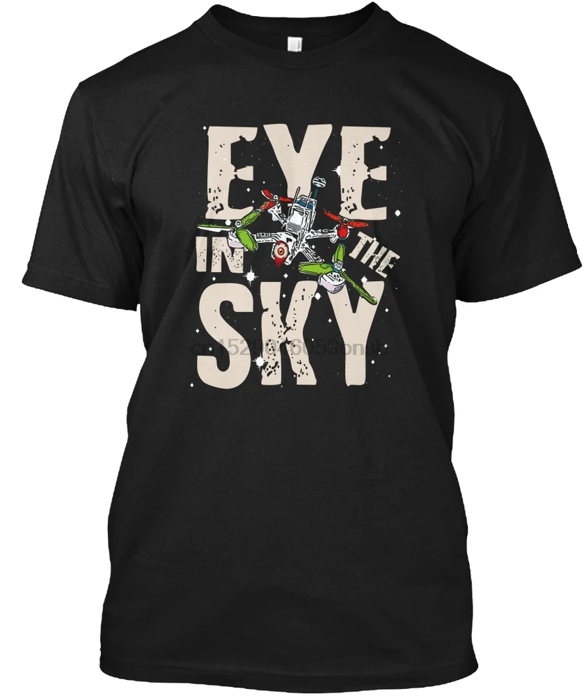 Мужская футболка с надписью Eye In The Sky-Женская для дрона видом от первого лица |