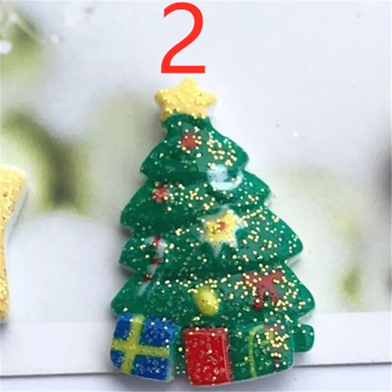 2 10pcs 10 шт., рождественские украшения в виде снеговика, кабошоны с плоской задней стороной для скрапбукинга, каваи, милые Diy аксессуары - Цвет: 2 10pcs