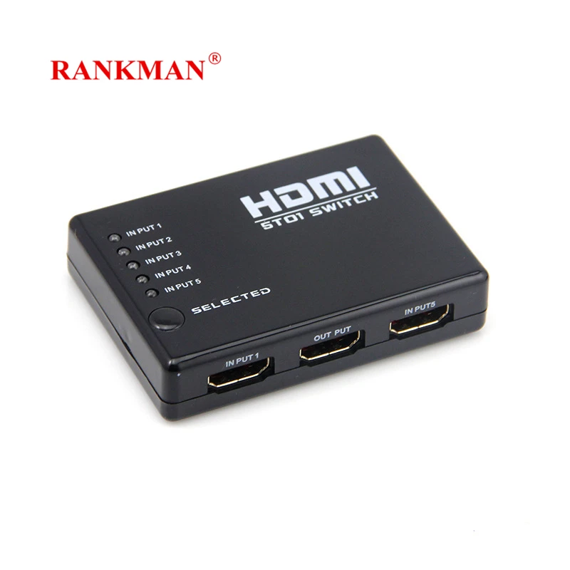 Rankman HDMI Коммутатор HDMI сплиттер 3 5 портов 1080P 4K HDMI концентратор 3X1 5X1 Селектор с ИК-пультом дистанционного управления для HDTV DVD PS3 PC монитор