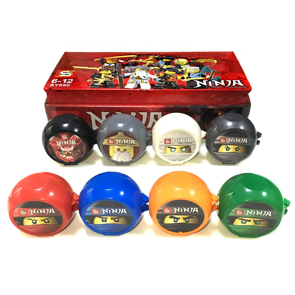 

Legoings Ninjagoes Kendo Training Pod 8 in 1 Set Mini Figures Pack Swordsman Display Stand Building moel kits Toys For Children