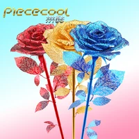 Piececool Romantic Rose 3D metal puzzle  Assembly metal Model kit DIY 3D Laser Cut Model puzzle toys for children Lover Gift 1