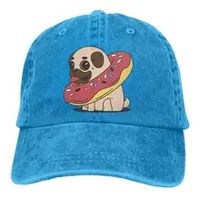 Мопс пончик Джинсовая Шляпа Регулируемая Мужская папа бейсболки