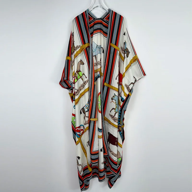 

KIMONO beach cover up WINYI Women Cardigan Loose Long Dress Cocktail Party Boho Maxi African Holiday Batwing Sleeve Silk Robe