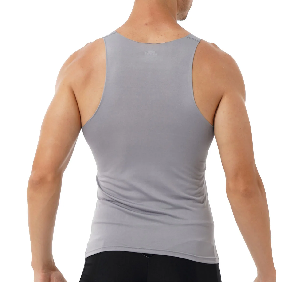 Men's Ice Silk Undershirts T Shirt V Neck Fitness Tank Tops Vest Sleeveless Lounge Sleep Tops