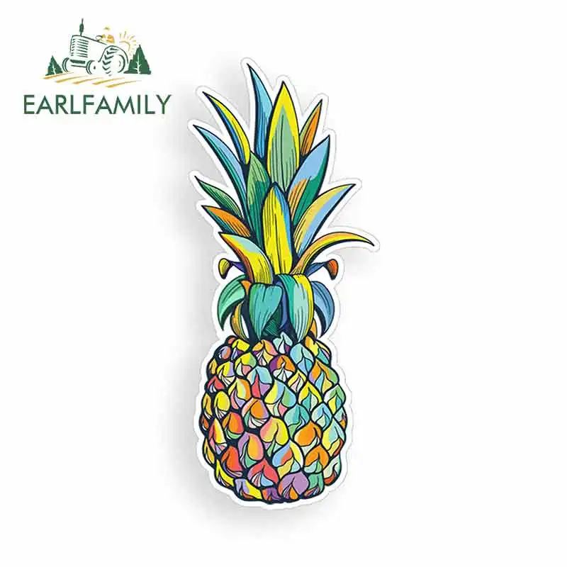 

EARLFAMILY 13cm x 13cm Cartoon Pineapple Car Stickers Vinyl JDM Bumper Trunk Truck Graphics Waterproof Anime 3D DIY Fine Decal