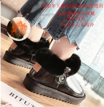 

New 2020 Winter Women Boots New Style Thickened Female Snow Boots Bottom Flat Warm Waterproof Women Snow Boots Women Shoes