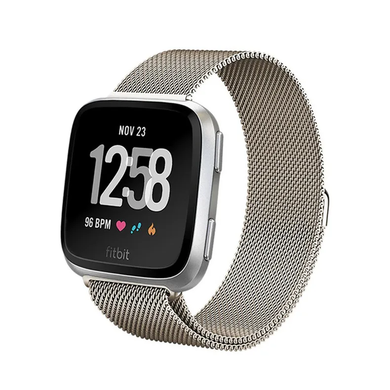 Хохлатая лента для Fitbit Versa ремешок Миланская петля браслет из нержавеющей стали ремешок для Fitbit Versa Смарт-часы аксессуары