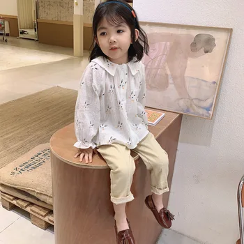 

Girls' suit cartoon loose casual top and cropped pants kids clothes girls clothes