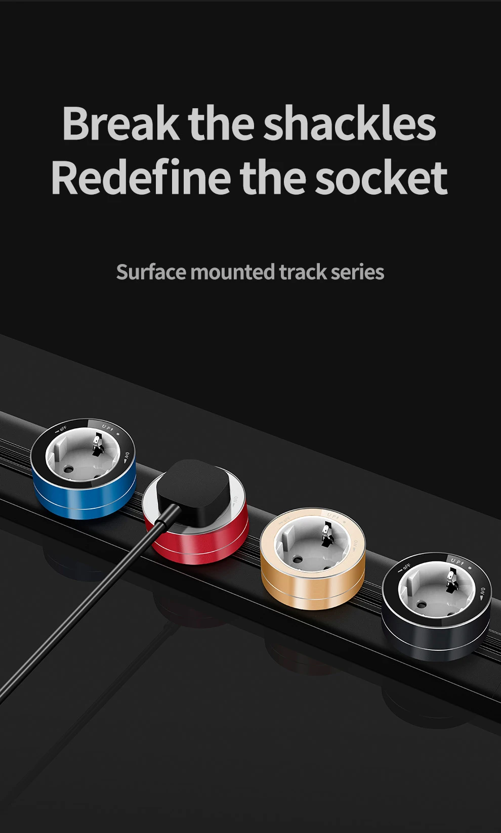 de extensão de parede, com interruptor, tamanhos 40cm, 60cm, 80cm, 100cm