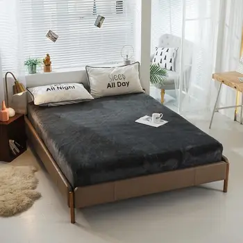 

1pc/3pc Flannel bedspread winter warm solid color sheets comfortable and soft