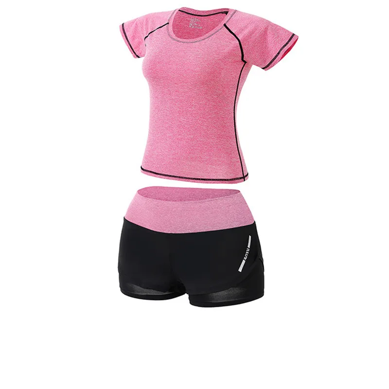 5 шт., спортивная одежда для йоги, бега, тренировок для женщин, спортивный комплект, бюстгальтер и леггинсы, спортивная одежда, одежда для бодибилдинга, тренажерного зала, комплект для йоги - Цвет: 2-pink-B
