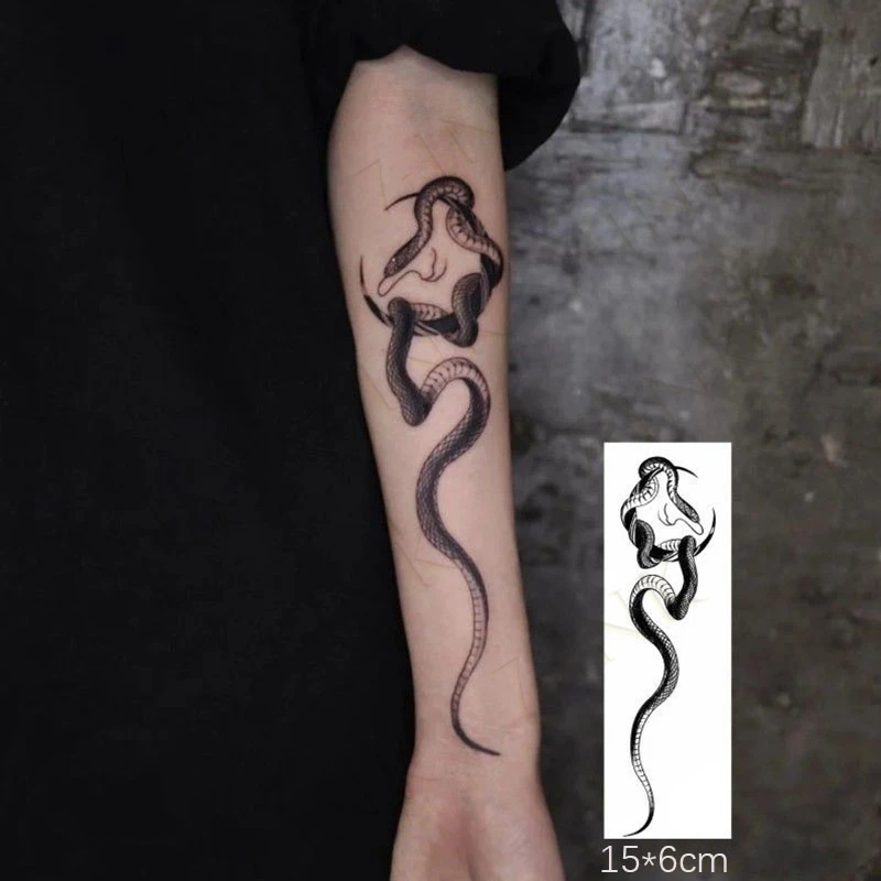 Red Snake Temporary Tattoo Stickers For Women Men Body Girl Arm Waist Waterproof Fake Tatto Ukiyoe Dark Wine Witch Tatto Temporary Tattoos Aliexpress