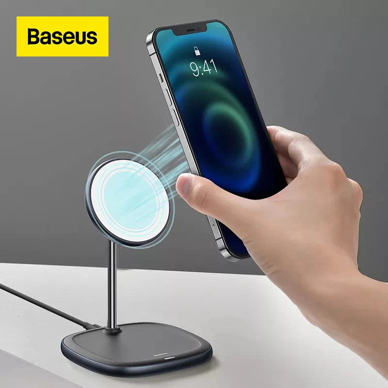 iphone charging pad Baseus Magnetic Wireless Charger Pad Desktop Bracket Phone Stand Quick Wireless Charging For iPhone 12 Pro Max Phone Holder apple charging station