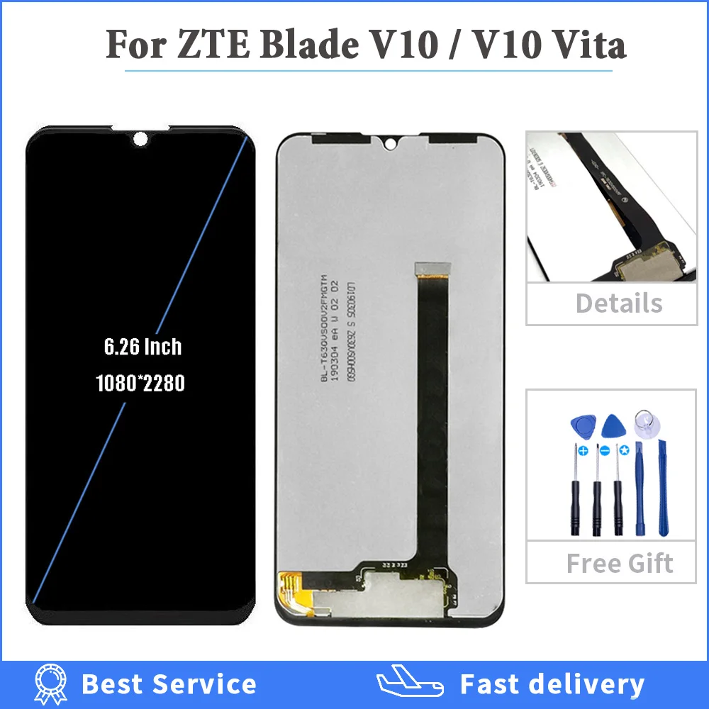 6 26 дюймов OEM для zte Blade V10 V 10 ЖК дисплей Вита сенсорный экран Оцифровка сборка