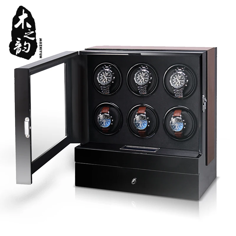 

Automatic Watch Winder Box Case Holder Mechanical Watch Display Organizer Luxury Japanese Motor Shaker High Gloss PU With LED