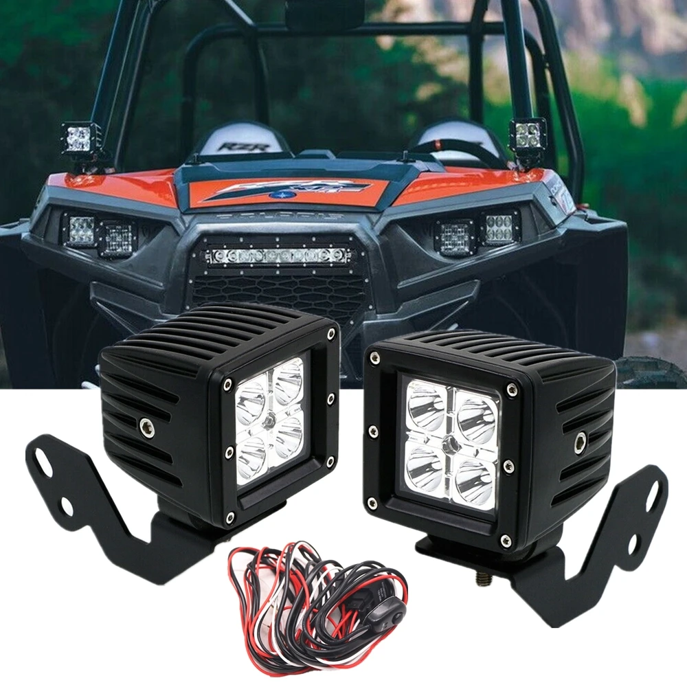 APillar LED Spot Work Light Mounting Brackets for Polaris RZR 1000 RZR