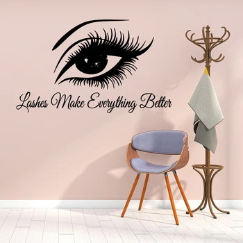 Online Moderne Schöne Lash Wand Kunst Aufkleber Moderne Wand Abziehbilder Für Schönheit Salon Abnehmbare Wandbild Aufkleber Lash Aufkleber Tapete