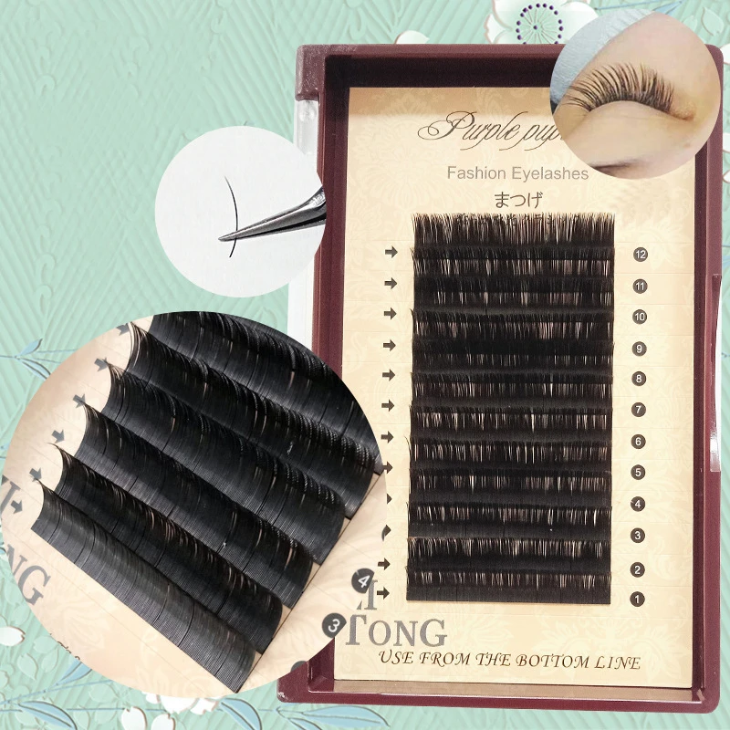 

Silk Flat Lashes Ellipse Flat Lash Split Tip profession Soft Matte Flat Eyelash Extension Light Weight Professionals C/D Curl