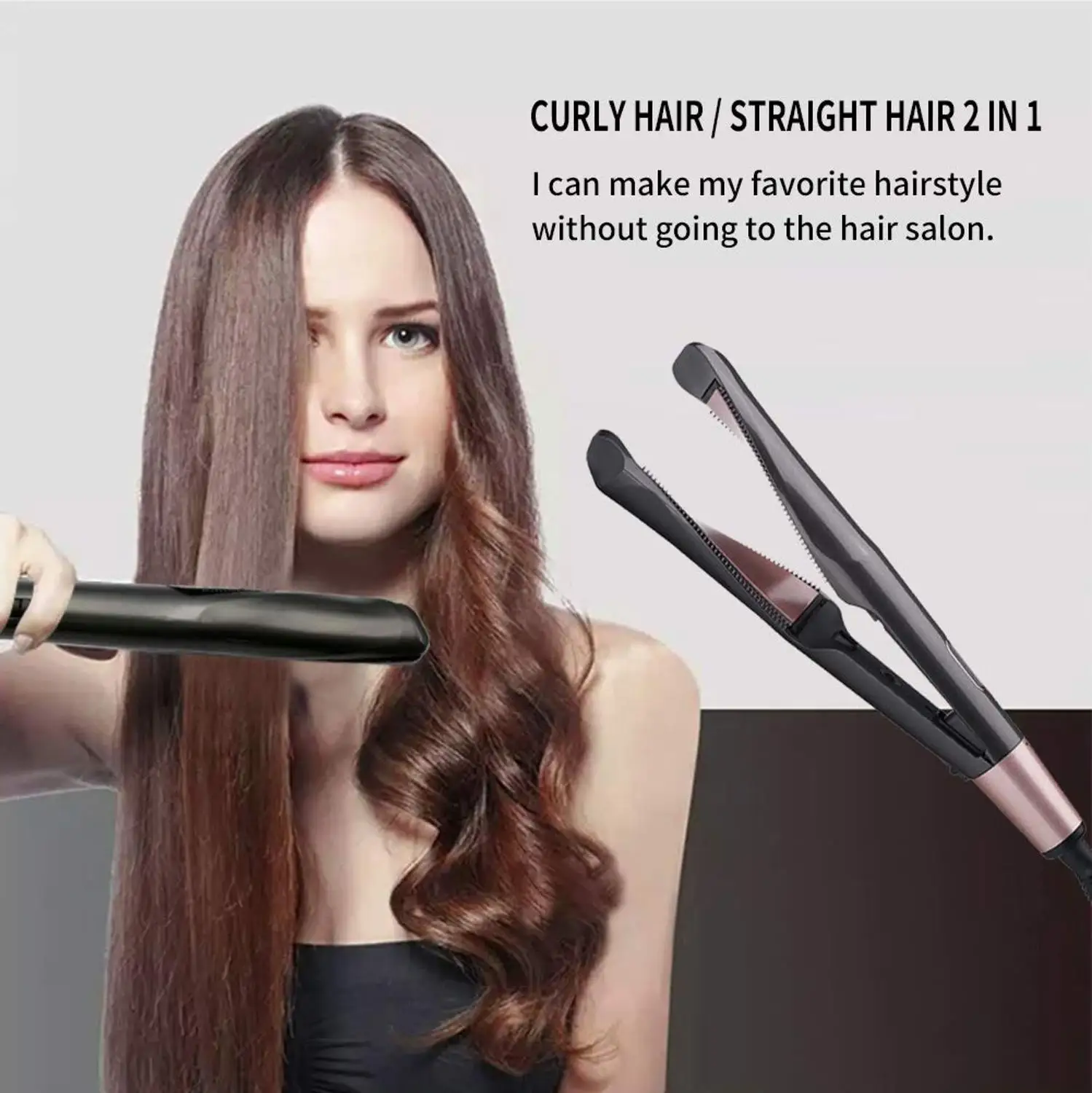 2 In 1 Straight Curl Infrared Ceramic Ionic Electric Hair Wave