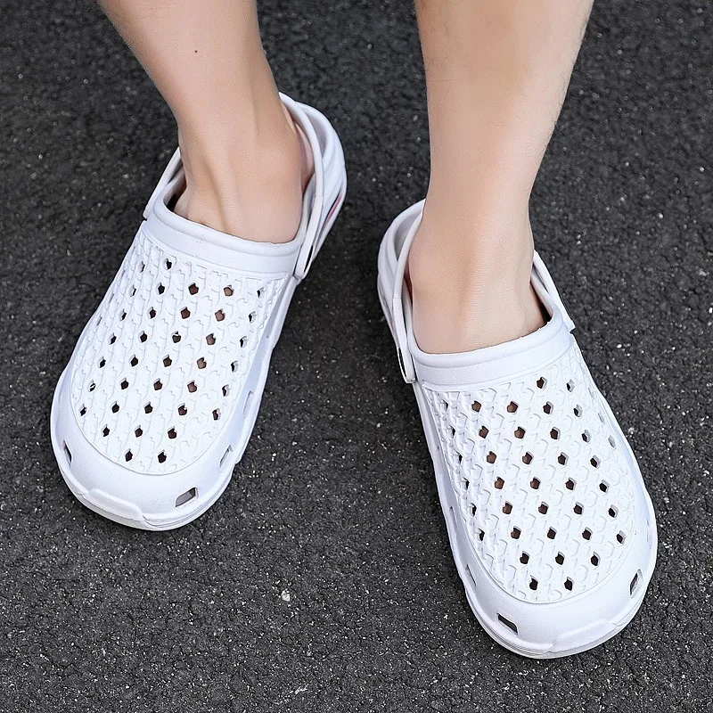 2021 Summer Beach Slippers Casual Slides Men Sea Clogs Sandals Mules Flip Flops Boy Flat Platform Shoes Light Soft Masculina