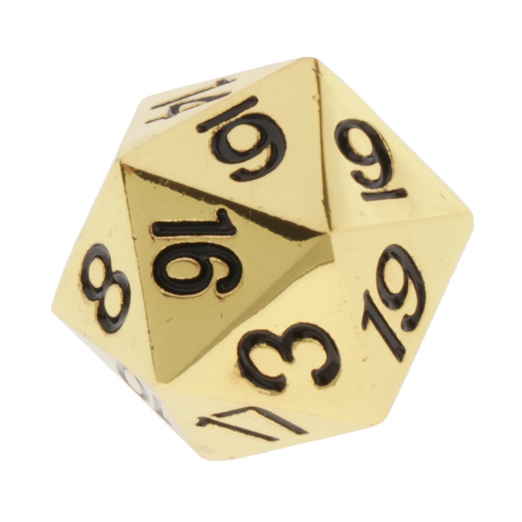 Solid Metal D20 Polyhedral Dice for D&D RPG Gaming Twenty Sided Die