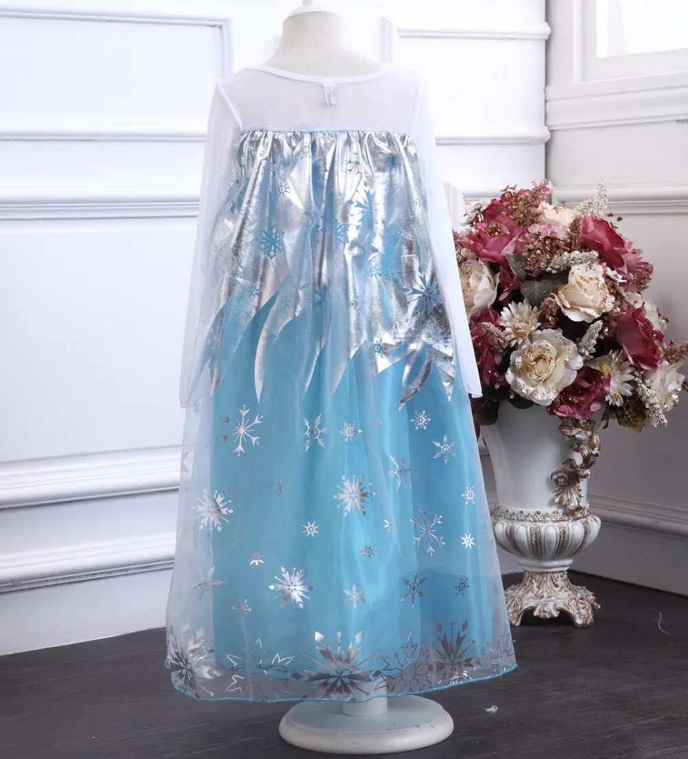 Girls Christmas Dress For Kids Elsa Anna Cosplay Costume Children Winter Warm Fur Collar Dress Elegant Blue Sequins Party Outfit fancy baby dresses