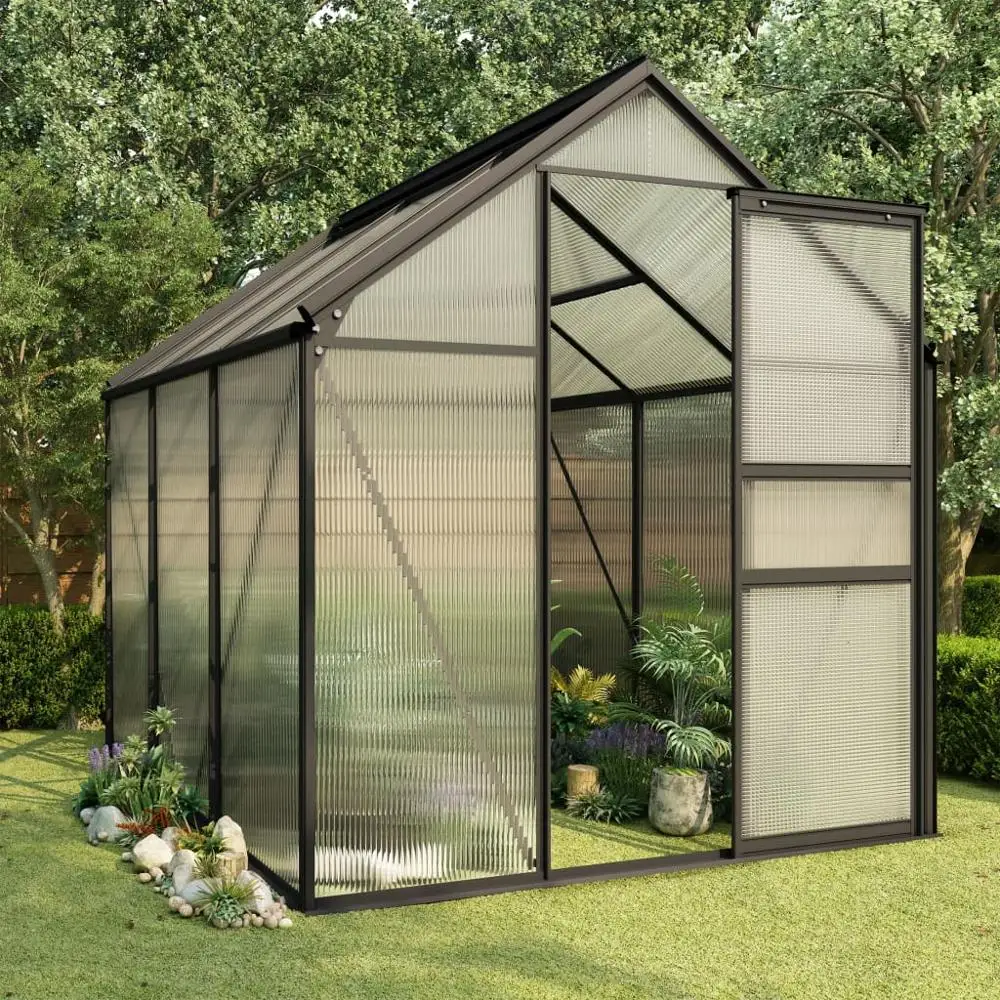 Invernadero espacioso que protege las plantas del frío, resistente a los rayos UV y al calor, invernadero de construcción de aluminio sin mantenimiento