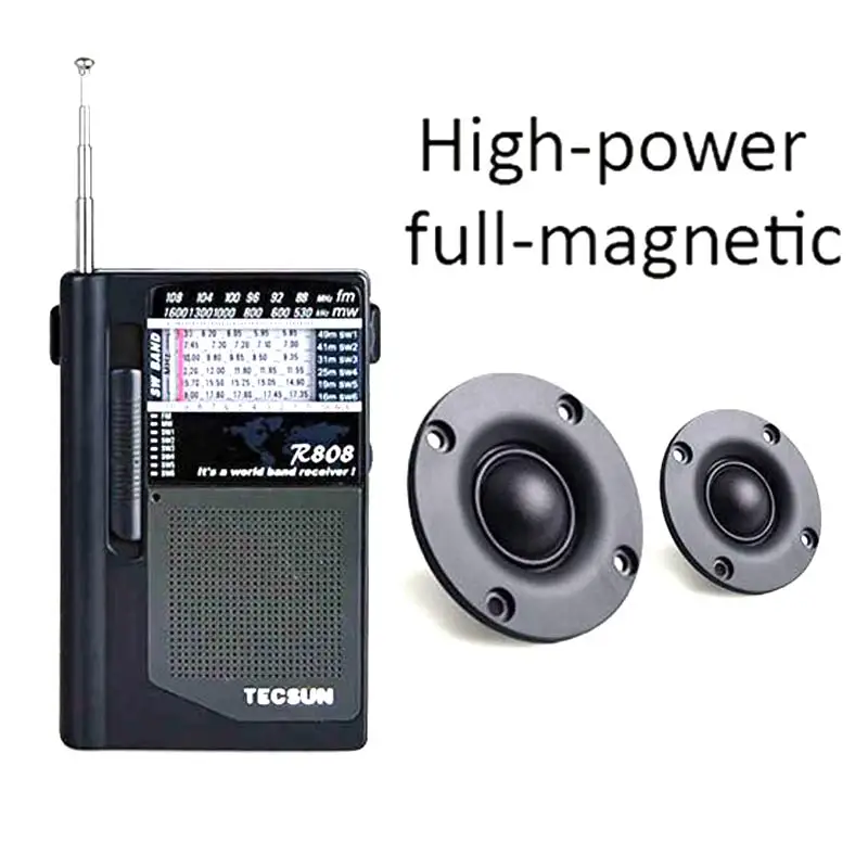 TECSUN R 808 портативное радио FM/MW/SW Полнодиапазонный мини динамик Ретро Радио FM:87 108