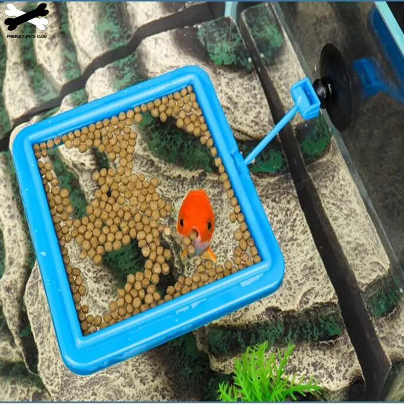 Aquarium Fish Tank Feeding Ring Round Square Floating Food Tray with Suction Cup for Fish Shrimp Turtle Feeding Accessory