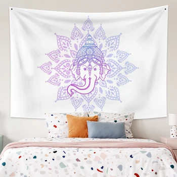 

India Mandala Thai Ganesha Tapestry Wall Hanging Boho Decor Wall Cloth Tapestries Psychedelic Tapestry Mandala Wall Carpet