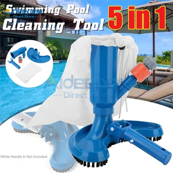 

5 in 1 Multifunction Swimming Pool Cleaner Tools SPA Hot Spring Jet Vacuum Brush Fountain Pond Floating Objects Cleaning