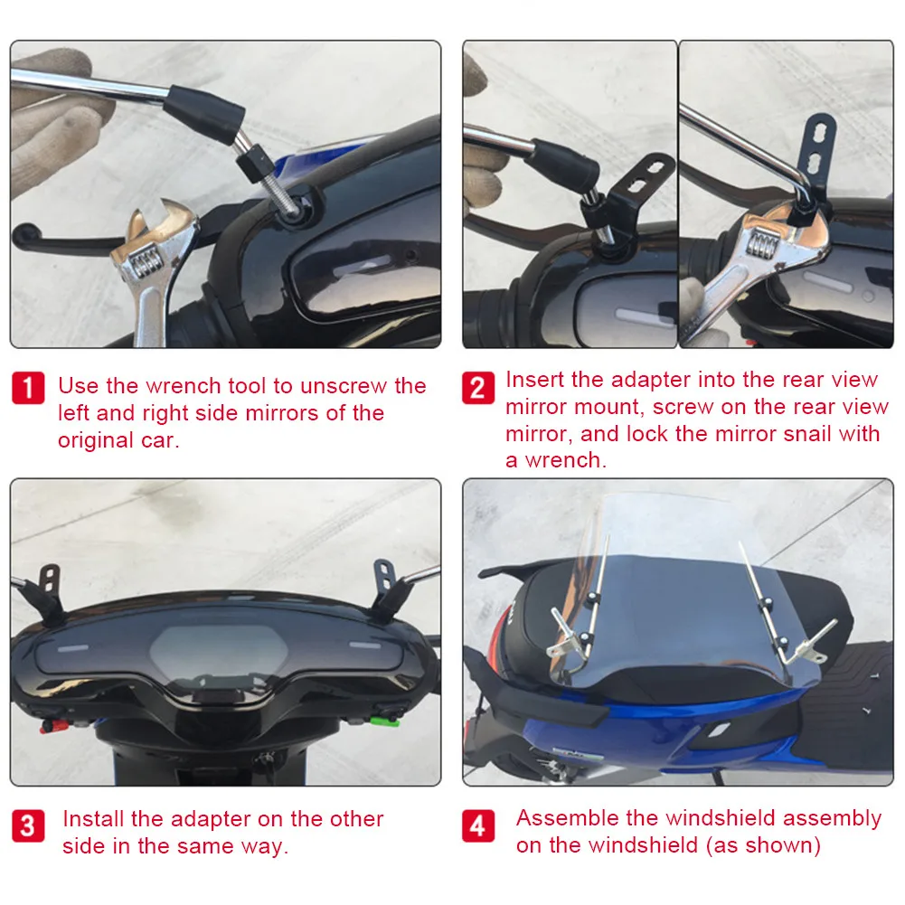 Pare-brise Universel Pour Moto, Pour Scooter Électrique, Batterie  Transparente, Voiture Clignotante, Montage De Tricycle, Déflecteur - Pare- brise Et Coupe-vent - AliExpress