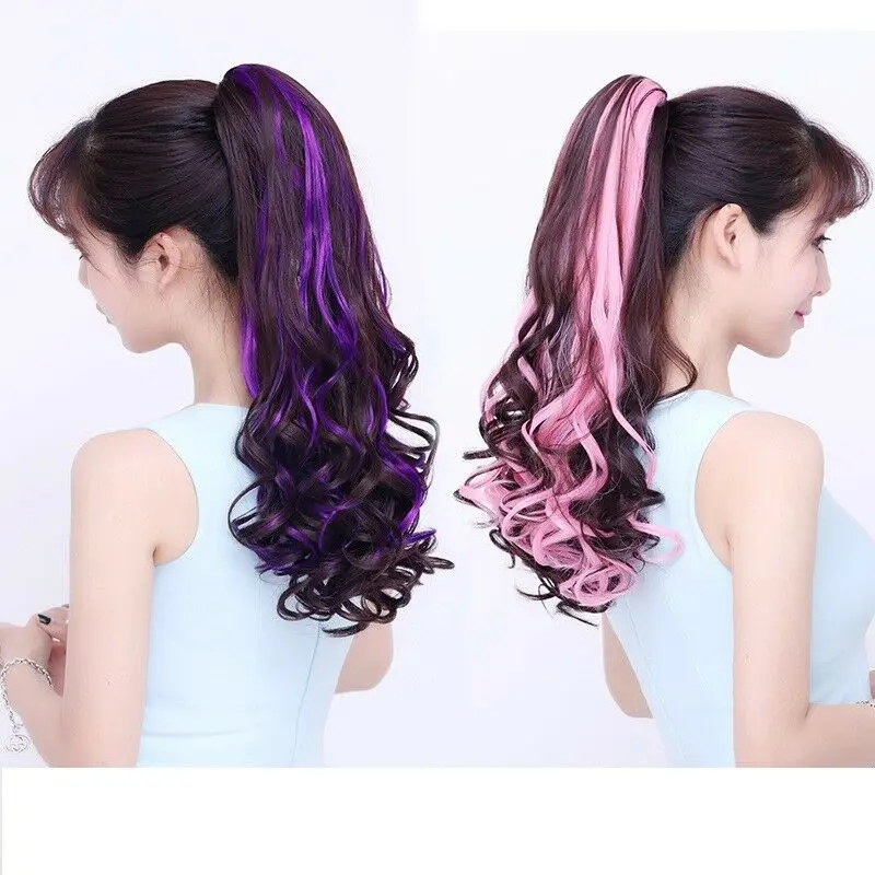 

AIYEE 22 Ponytail Hair With Two Plastic Combs Ponytail All Colors Available Blonde Bouncy Curly Hair Extensions Long Hairpiece