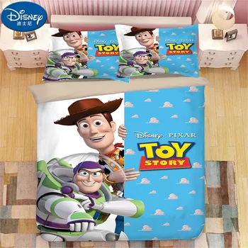 

Toy Story Bedding Set Woody Buzz Lightyear Duvet Covers Pillowcases Toy Story kids Cartoon Comforter Bedding Sets bed linen