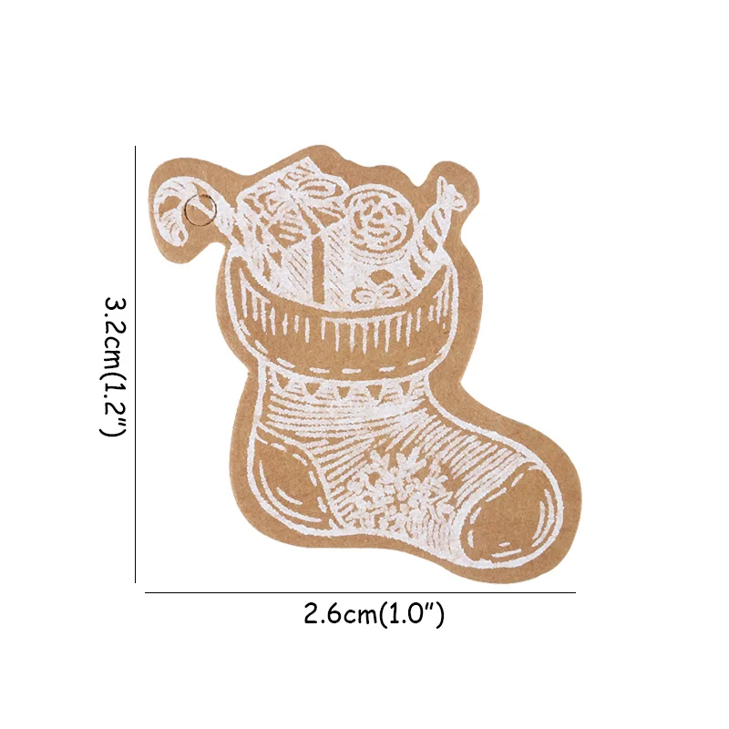 50 шт. рождественские крафт-бумажные бирки, подарочные бирки с шпагатом, Рождественская елка, подвесные открытки, этикетки для рождественской вечеринки, год - Цвет: 50pcs cards