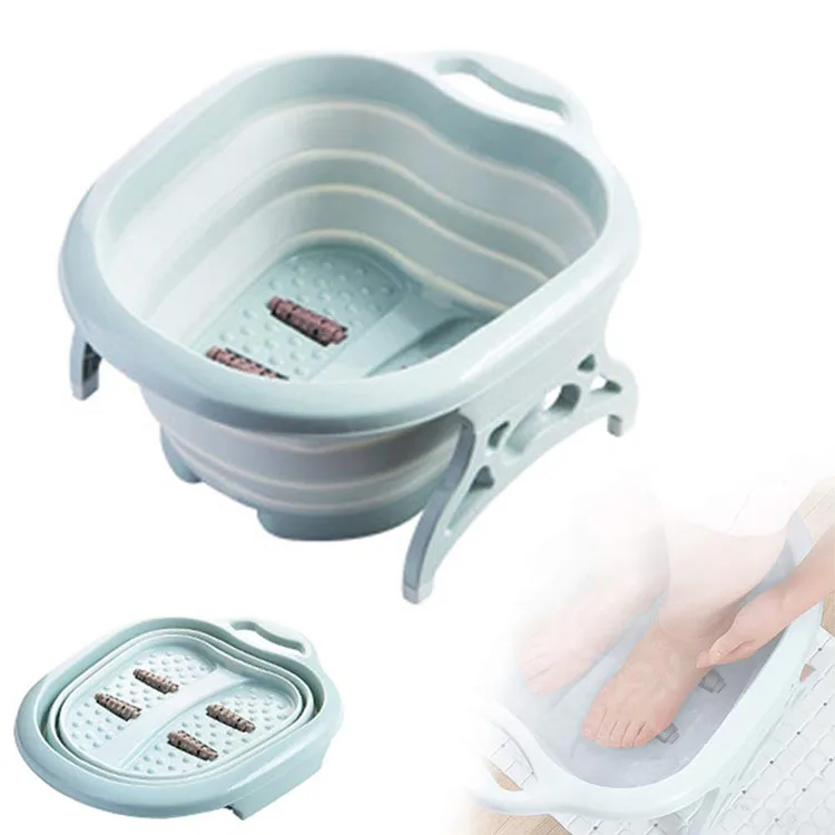 Складная Ванна для ног, портативная ванна для педикюра, складное ведро для путешествий с 4 массажные шары спа-ванна для ног ванночка для ног