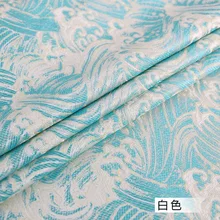 Белая Синяя волнистая парча ткань дамасский жаккард одежда костюм обивка мебели материал занавеса ткань для диванных подушек 75 см* 50 см