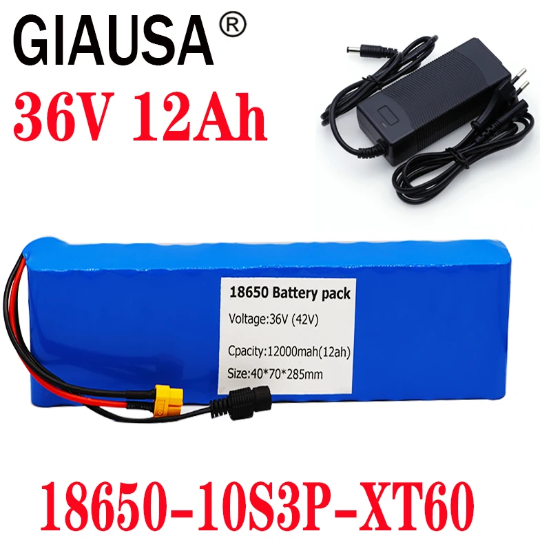 GIAUSA 36V аккумулятор 12ah Электрический велосипед 18650 Батарейный блок 10S3P 500 Вт
