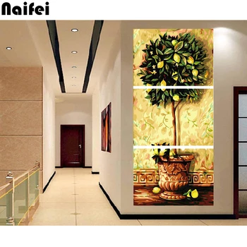 

3D diamond Embroidery,3pcs/set,Full Square round Diamond 5D DIY Diamond Painting "Money Tree Of Happy" Cross Stitch Mosaic Decor