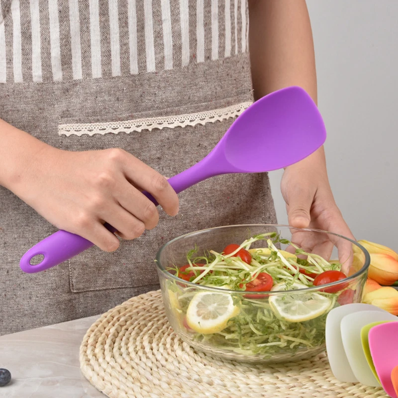 Description Picture 5 of itemFood Grade Silicone Spoon Spatula Heat Resistant Cooking Spoon Flexible Nonstick Baking Scraper Stirring Scooping Salad Mixing