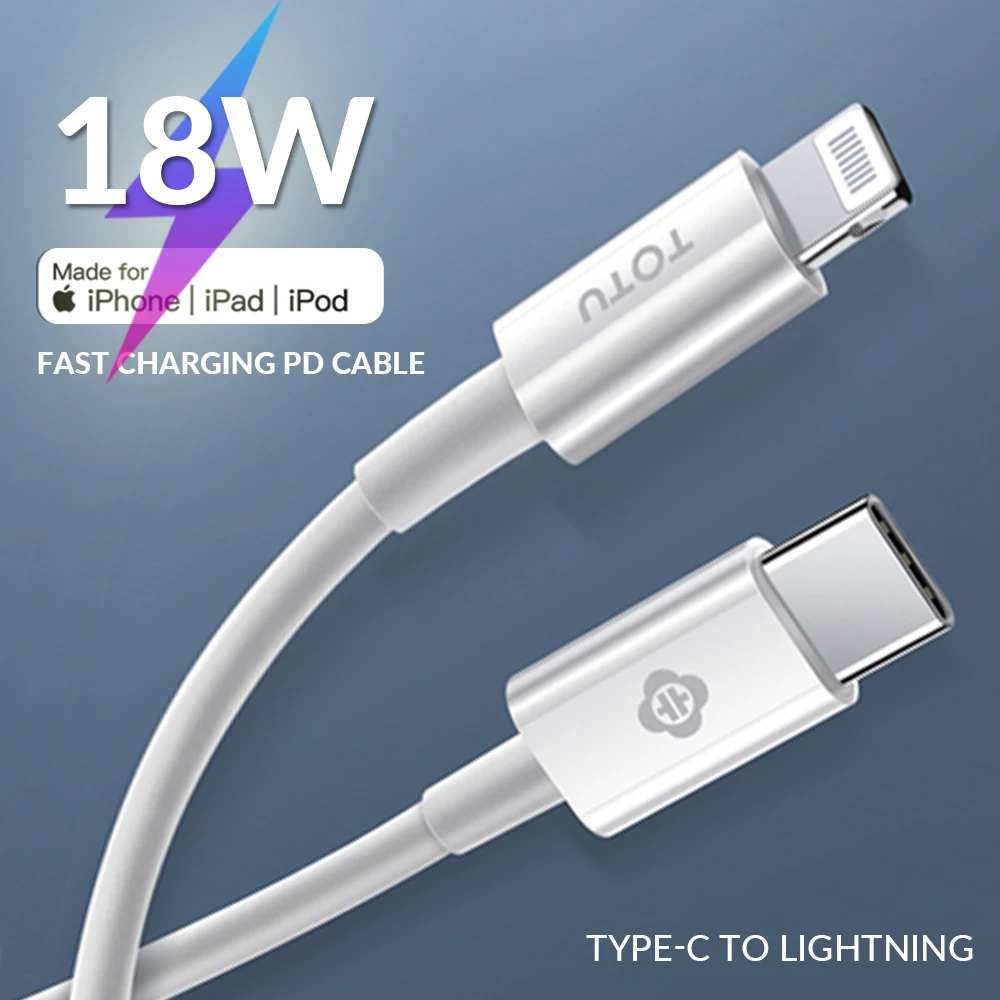 Кабель зарядный TOTU MFi с USB C и Lightning 18 Вт | Мобильные телефоны аксессуары