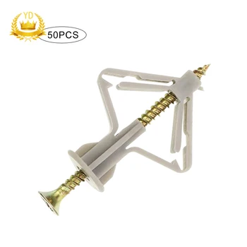 

50Pcs Plasterboard Dowels Hollow Wall Anchors Dowels with Screw