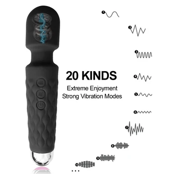 20 Speed Mini Powerful Vibrator for Women G Spot AV Magic Wand Clitoris Stimulator Dildo Vibrating Sex Toys for Adult Couples 3