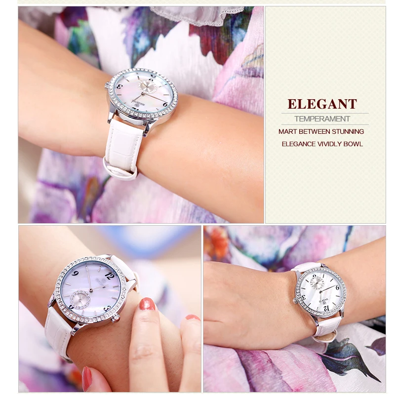 

2020 New Hot Selling Crystal Diamond Watch for Ladies Leisure Fashion Leather Watchband Multifunctional Quartz Watch for Ladies