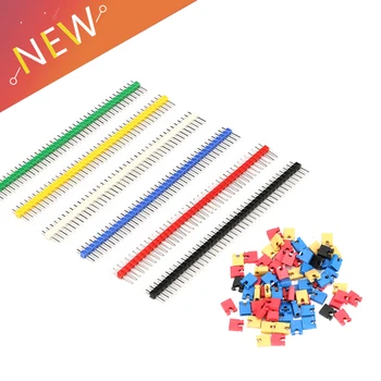 

70pcs/lot 2.54 40 Pin 1x40 Single Row Male Breakable Pin Header Connector Strip & Jumper Blocks for Arduino Colorful 2.54mm