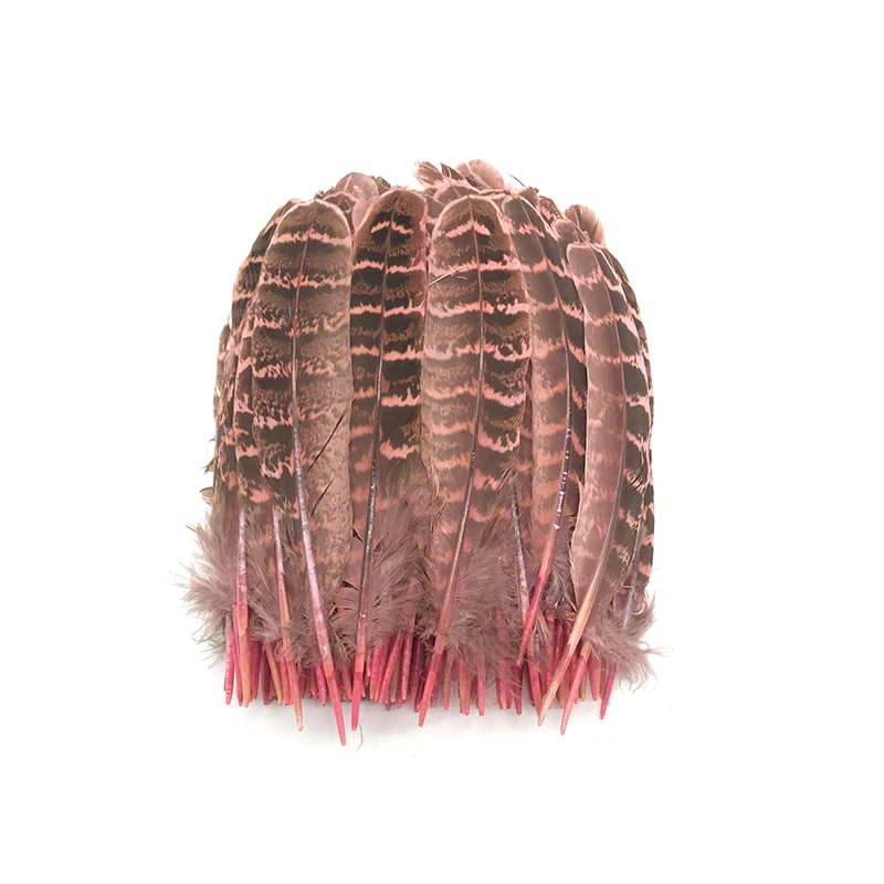 Розовый 50pcs/lot Super Beautiful Natural Pheasant Feather jewelry Goose plumas clothes hat DIY veren decoratie Carnival Party plumes - Цвет: Розовый