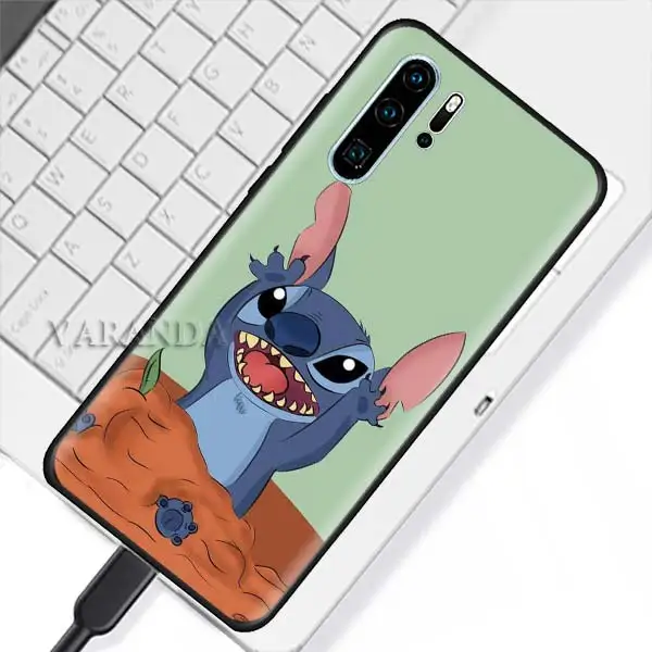 B15 Милый мультяшный Ститч чехол для huawei P30 P20 Pro P10 P9 Lite P Smart Plus Z Черный силиконовый чехол - Цвет: B15